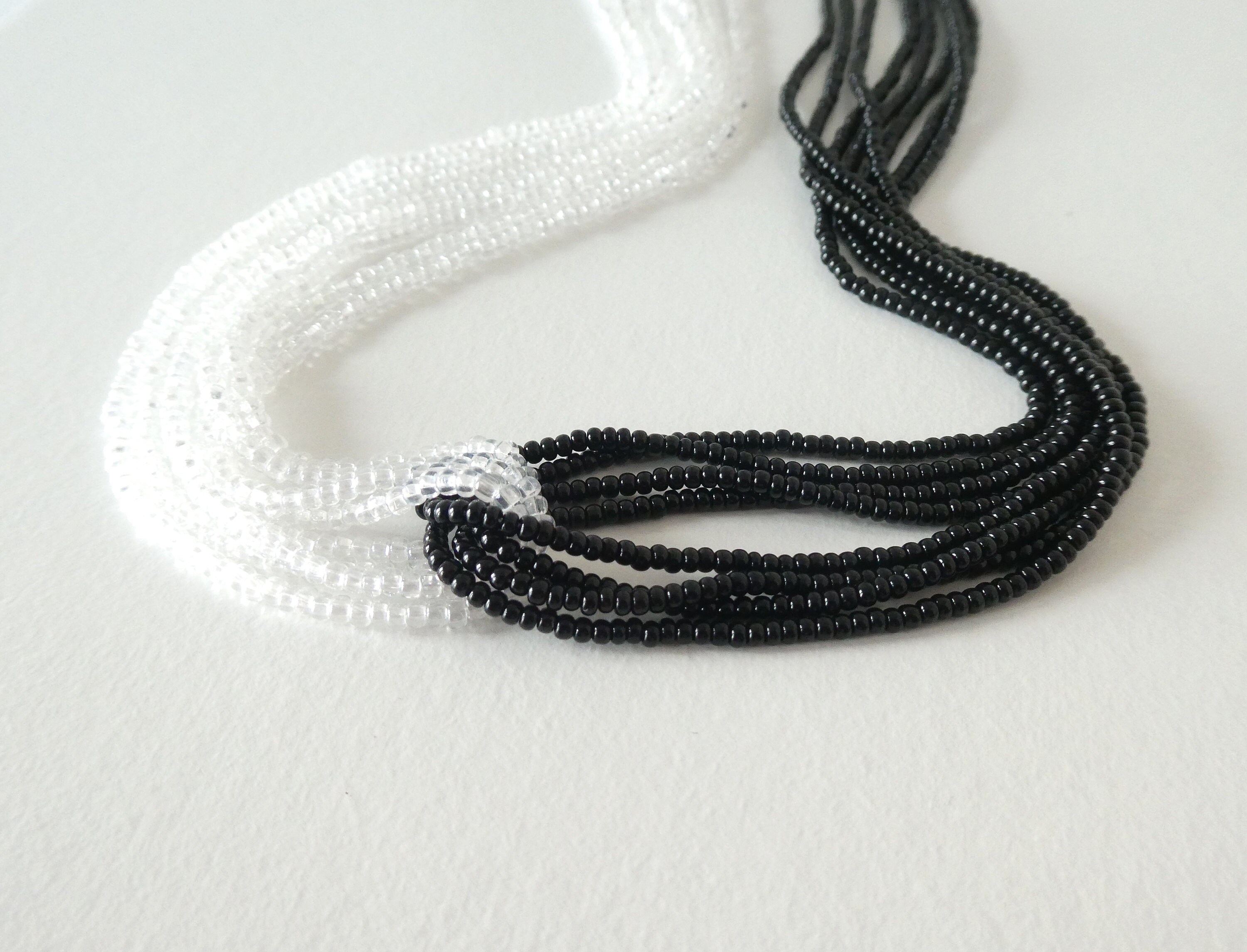 Black and white necklaceseed bead necklace black necklace Etsy