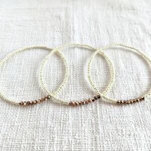 Pulsera de oro rosa, pulsera de oro claro, pulseras elásticas, pulsera delicada, pulsera delicada imagen 5