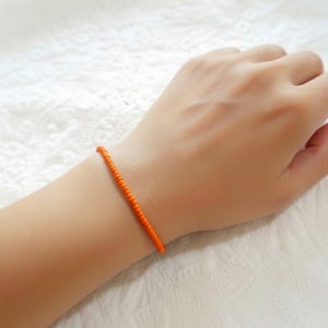 Orange bracelet , seed bead dainty bracelet , minimalist bracelet, friendship bracelet, gift ideas