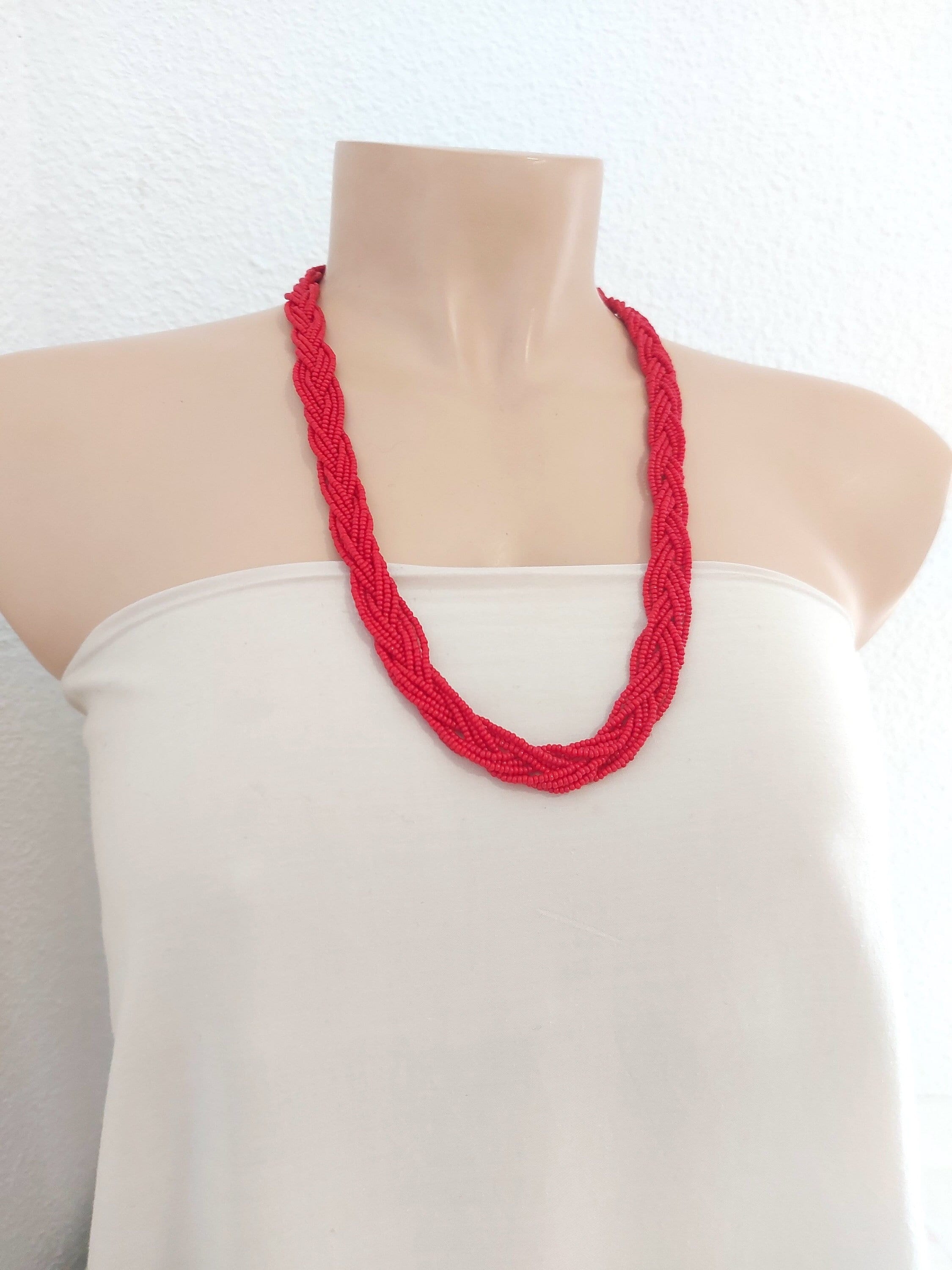 Braided seed bead necklace deals