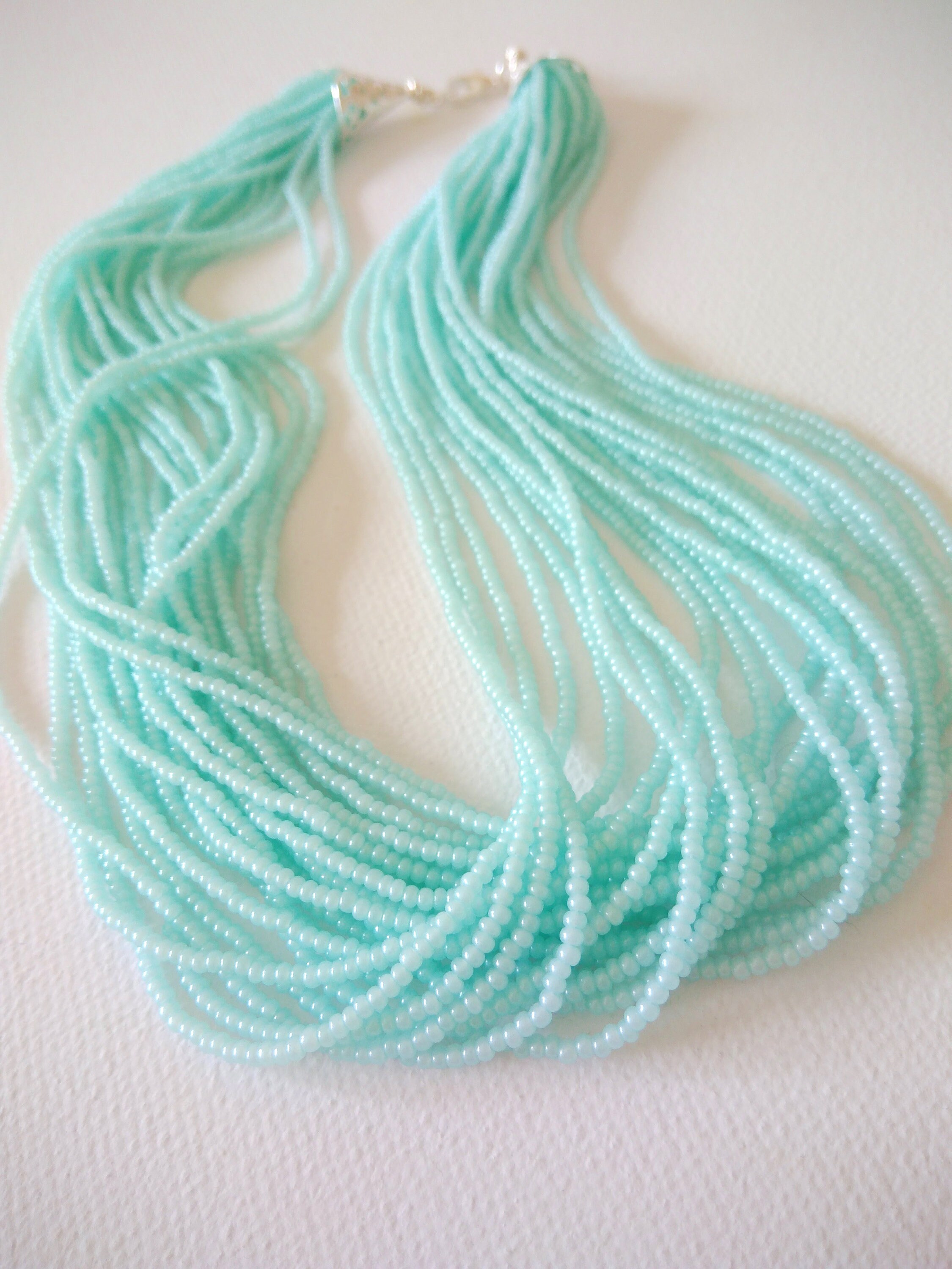 Mint green necklace aqua necklace light green necklace Etsy