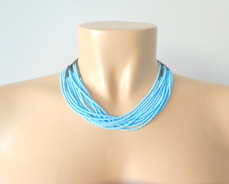 Baby blue necklace statement necklace wedding Etsy