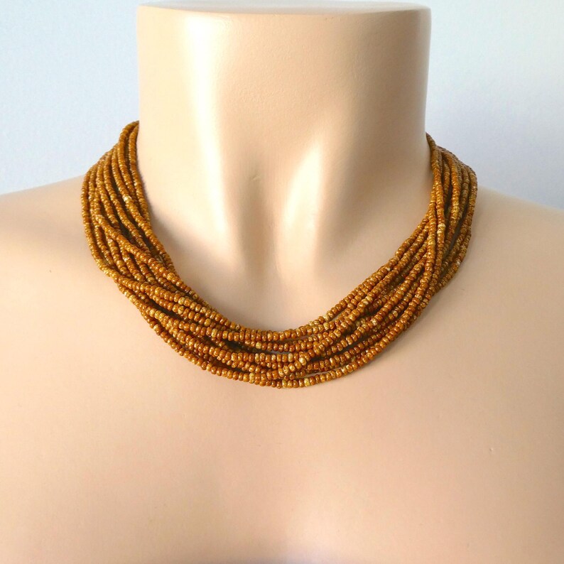 brown seed bead necklace, Boho Necklaces - Gifts for Women , bohemian necklace, brown jewelry image 6