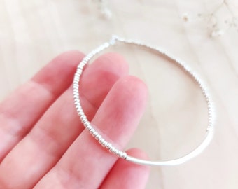 Silver bracelet, bar bracelet, noodle bracelet, seed bead bracelet, minimalist jewelry,noodle silver, bar bracelet,beaded bracelet,gift