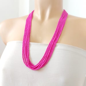 Boho perlen kette, mutter der braut kette, brautsparty geschenk, mutter der braut kette, pink perlen kette