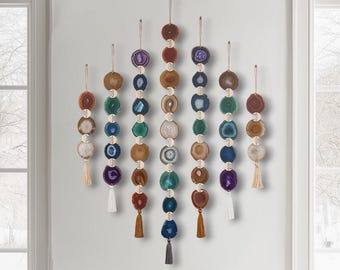 Brazilian Agate Garland Set, Tonda Cascade 7 Piece Graduated Wall Installation, Made to Order