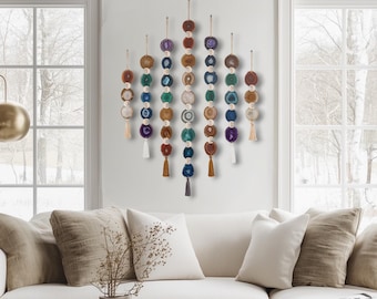 Brazilian Agate Garland Set, Tonda Cascade 7 Piece Graduated Wall Installation, Made to Order