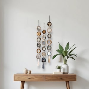 Umber Agate Wall Hanging – Natural Gray & Brown Customizable Boho Design