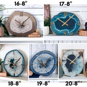 Choose the one you love, 8-12 AGATE WALL CLOCK, Large Agate Wall Clock, Agate Geode Clock, Boho Wall Decor, Boho Decor, Boho Wall Hanging image 5