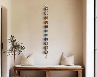 Brazilian Agate Garland Wall Hanging, Ombré Natural Stone 48in Ready to Ship