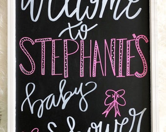 baby shower chalkboard sign ideas