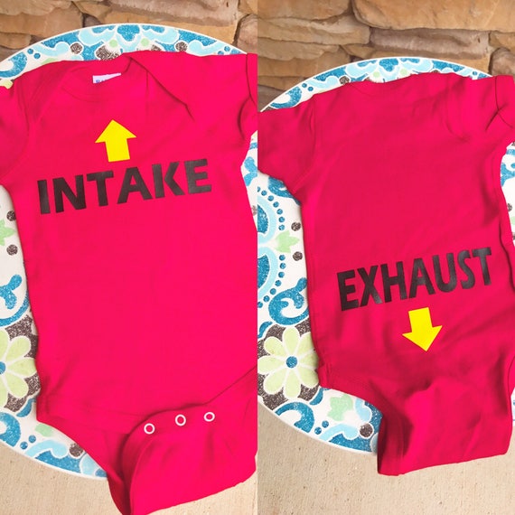 intake exhaust baby onesie