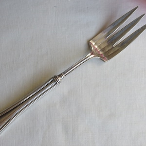Serving Fork / Cold Meat Fork with Sterling Silver Handle - Vintage - Free Shipping