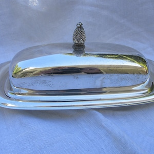 Butter Dish - Silver Plate Butter Dish with Lid - Vintage