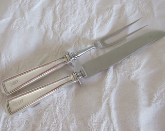 Vintage Frank Smith Sterling Silber Schnitzmesser und Gabel Set - American Chippendale - Kostenloser Versand