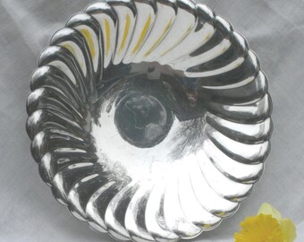 Bowl Silver Plate with Swirl Design - Vintage