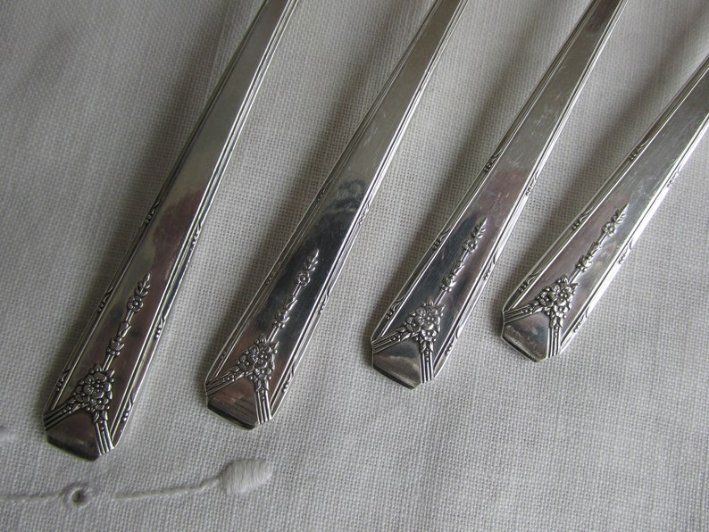 Teaspoons Vintage Set of 4 Silver Plate Milady