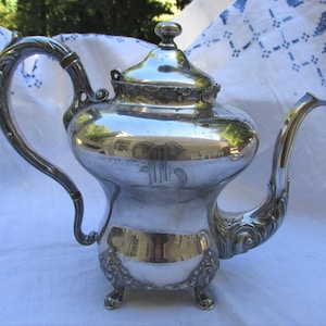 Teapot - Silver Plate Victorian Teapot - Antique - Free Shipping