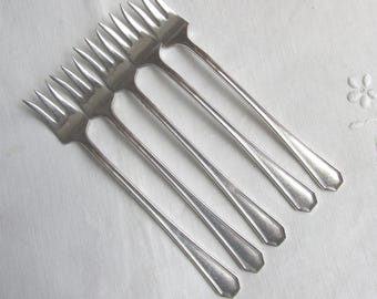 Tenedores para mariscos o cócteles (5 unidades) con diseño "Desoto" en plata - Vintage