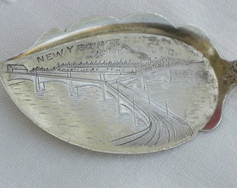 Servidor de gelatina - Plata de ley Puente New Y, Zanesville, Ohio, Conmemorativo - Vintage - Envío gratis