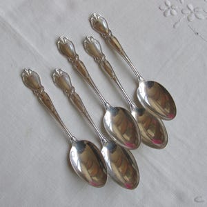 Teaspoons X 5 in Sterling Silver &quot;Portland&quot; Pattern - Antique - Free Shipping