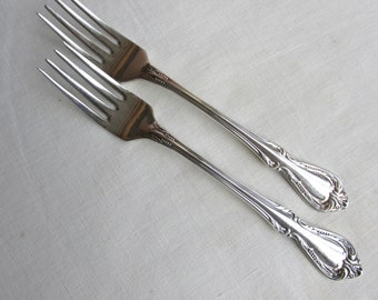 Salad Forks - Silver Plate Set of 2 "Chalice" aka "Harmony" aka "Jasmine" - Vintage
