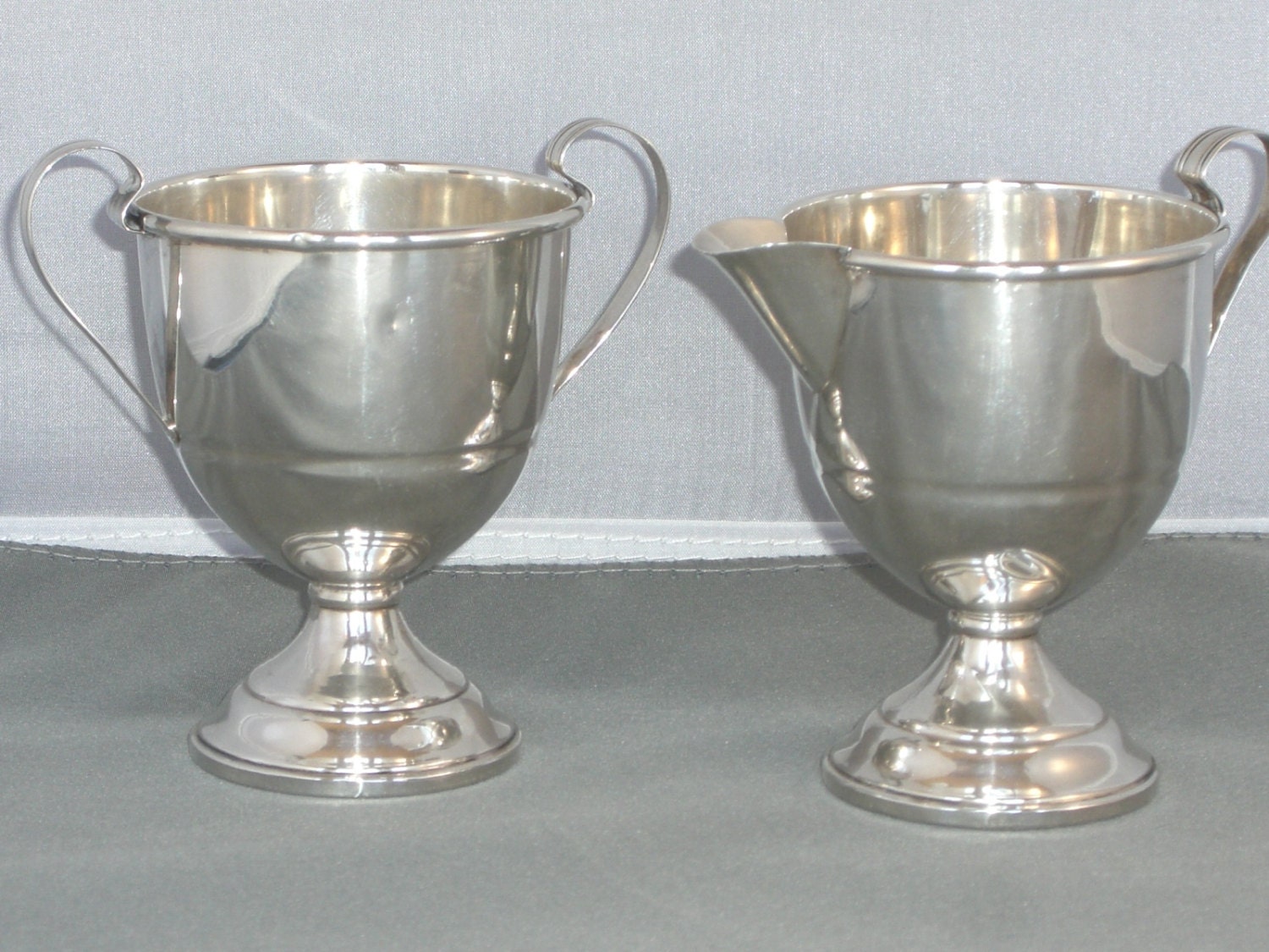 Creamer and Sugar in Sterling Silver Vintage Free Shipping Etsy