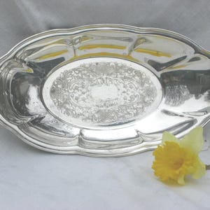 Cesta de pan - Bandeja de servir plateada - Vintage