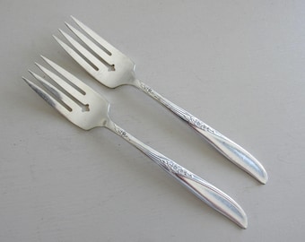 Dessert or Salad Forks  Set of 2 in "Winsome" aka "Gala" Silver Plate - Vintage