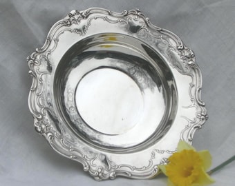 Cuenco para servir Gorham vintage plateado con diseño "Chantilly" - Envío gratuito