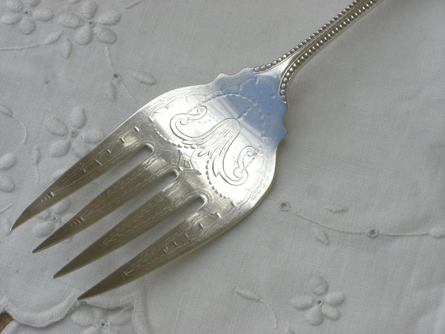 Antique Silver Plate Serving Set: Mappin and Webb Buffet Fork