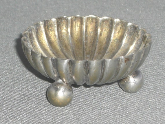 Silver Footed Bowl Vintage Salt Server