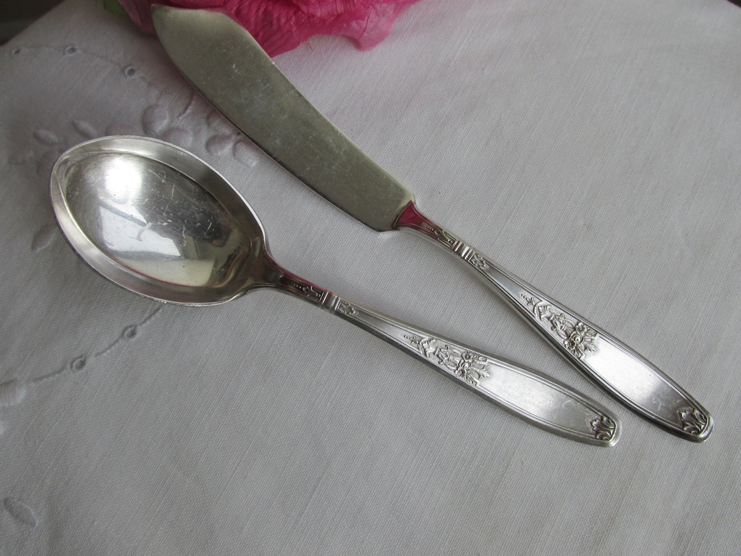 Sugar Spoon and Butter Knife in ambassador Pattern Etsy