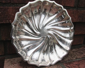 Bowl - Silver Plate with Swirled Pattern - Vintage