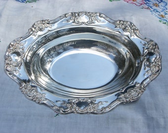 Vintage Towle Silver Plate Serving Bowl – Rose & Scroll Design - Free Shipping