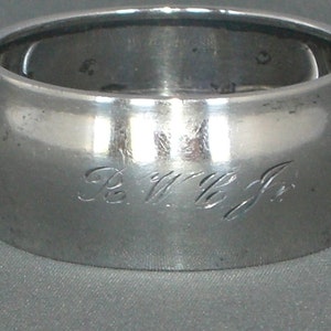 Rond de serviette - Anneau de serviette en argent sterling avec monogramme « R W C Jr » - Antique - livraison gratuite