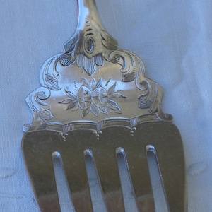 Antique English Silver Plate Serving Fork: Burton H C D A1