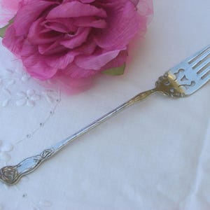 Antique Silver Plate Lettuce Fork: "Orchid" Pattern, 1903 - Free Shipping
