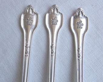 Tenedores para cóctel o mariscos con diseño "Falmouth" en plata, juego de 3 - Vintage