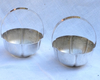 Cestini - Set di 2 ciotole di targa d'argento - Vintage