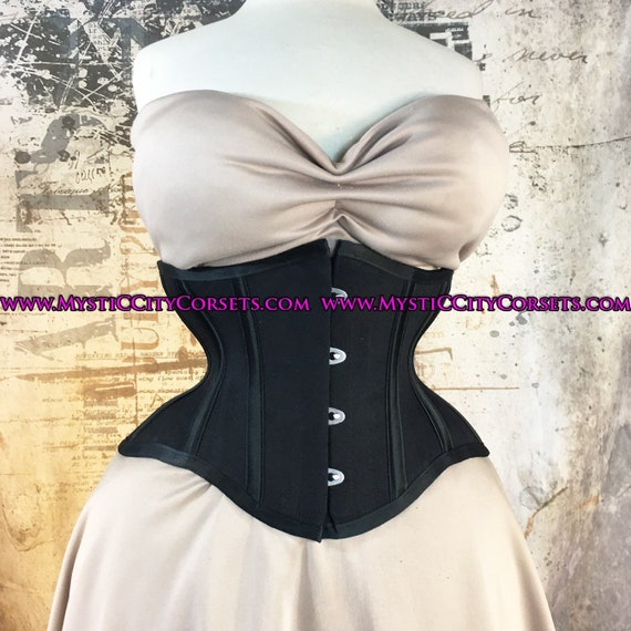 MCC-20 Black Cotton Waspie Corset Underbust Waist Training