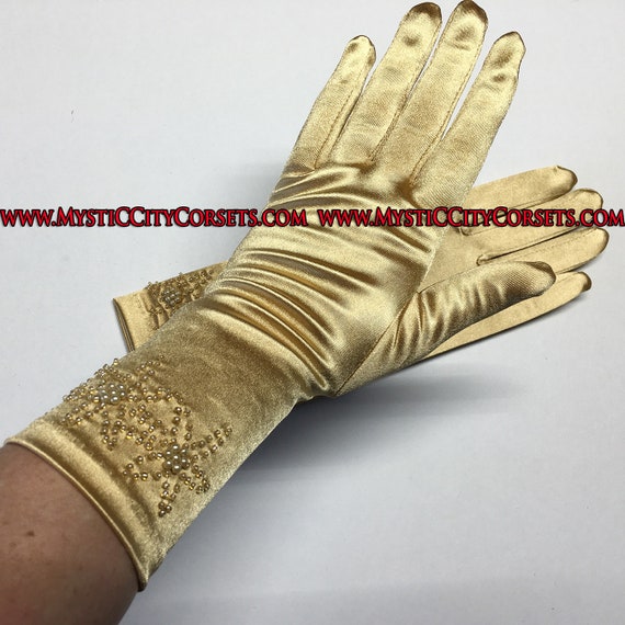 Gold Satin Gloves Gold Satin Gloves