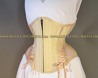 New MCC-58 With Hip Ties Brocade Underbust Tightlacing Waist Training  Corset Mystic City Corsets 