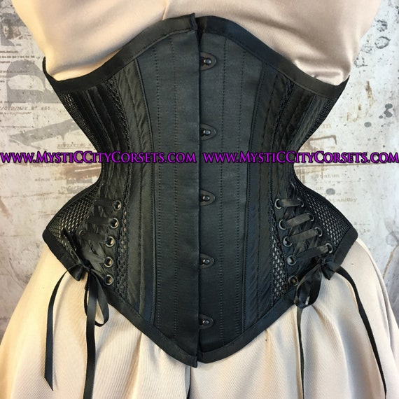 New MCC72 Black Mesh Underbust Waist Training Tightlacing Steel
