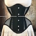 MCC-68 Mesh 'Anti-Muffin'  Black cotton Sport Mesh underbust waist training tightlacing steel boned corset MystiC City Corsets 