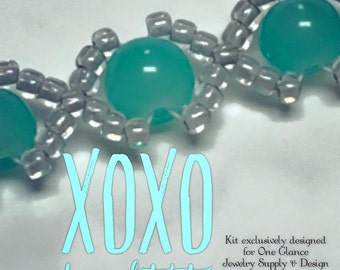 XOXO bracelet kit, teal