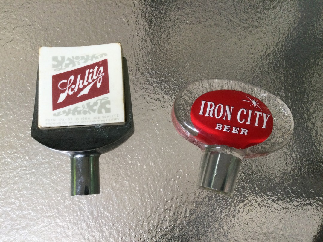 Vintage Schlitz Iron City Beer Tap Handles Etsy