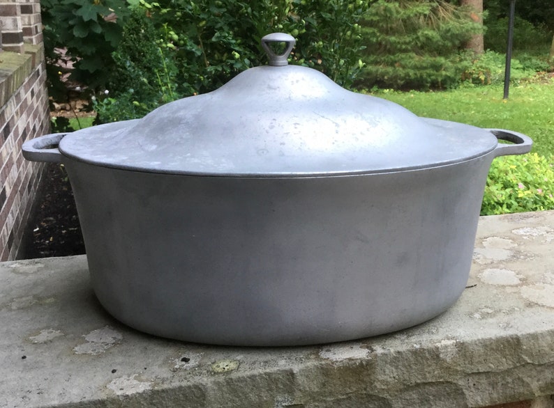 Vintage Cast Aluminum Roasting Pan With Lid Etsy