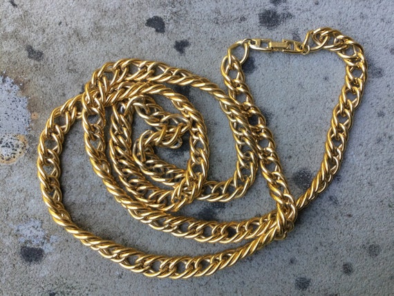 Vintage Napier Gold Tone Chain Link Necklace - image 4