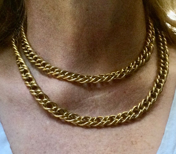 Vintage Napier Gold Tone Chain Link Necklace - image 1